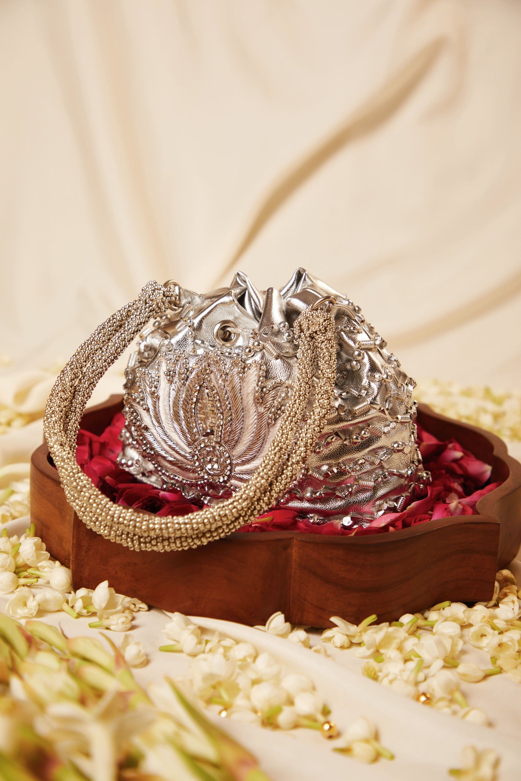 Silver Lotus (Potli)