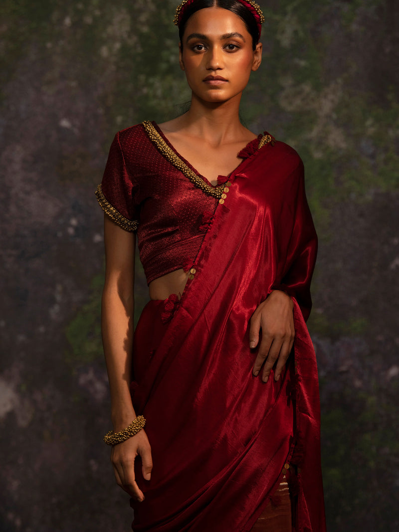 Karya - Maroon Saree