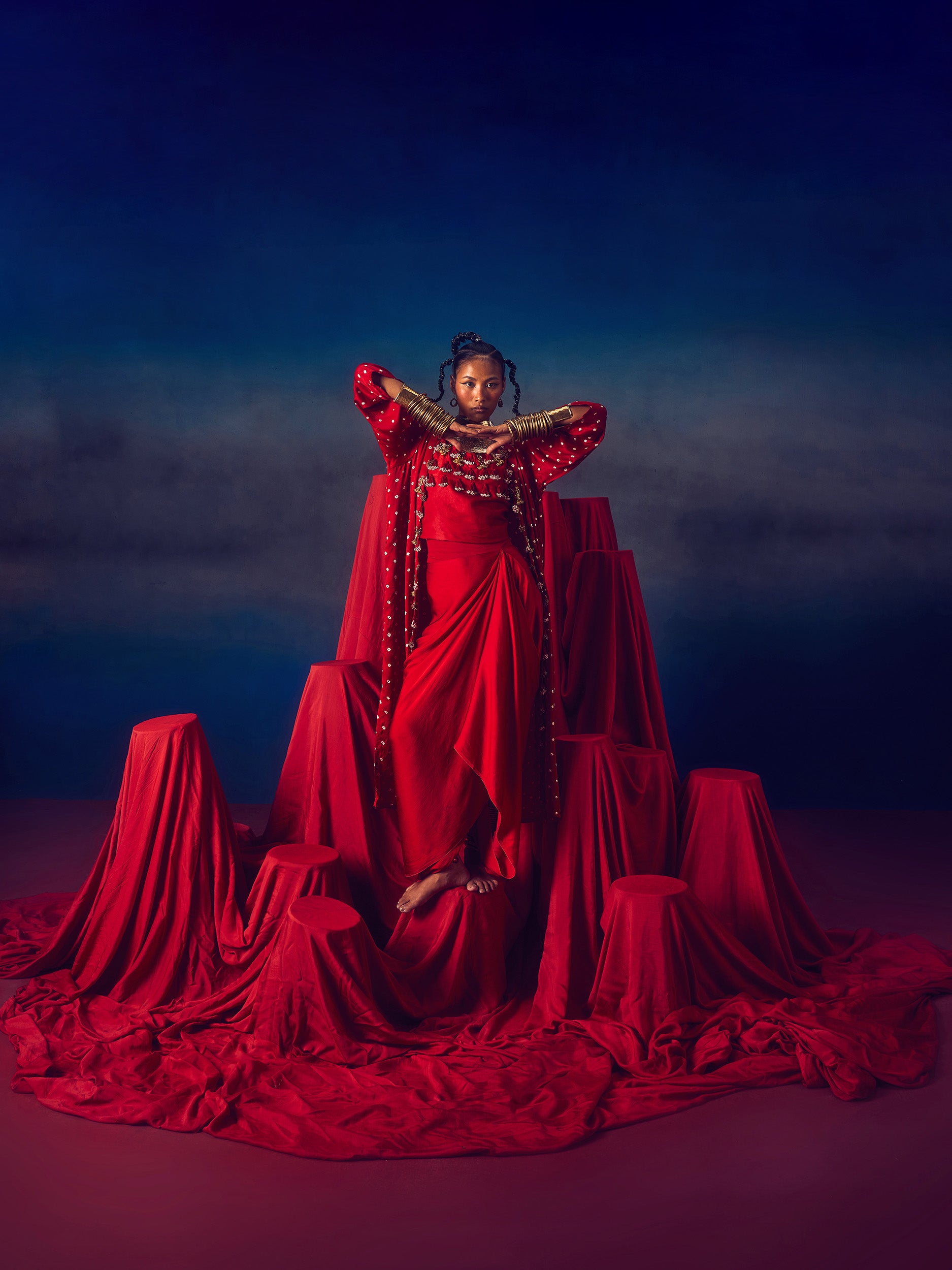 Malini Red (Bandhini)