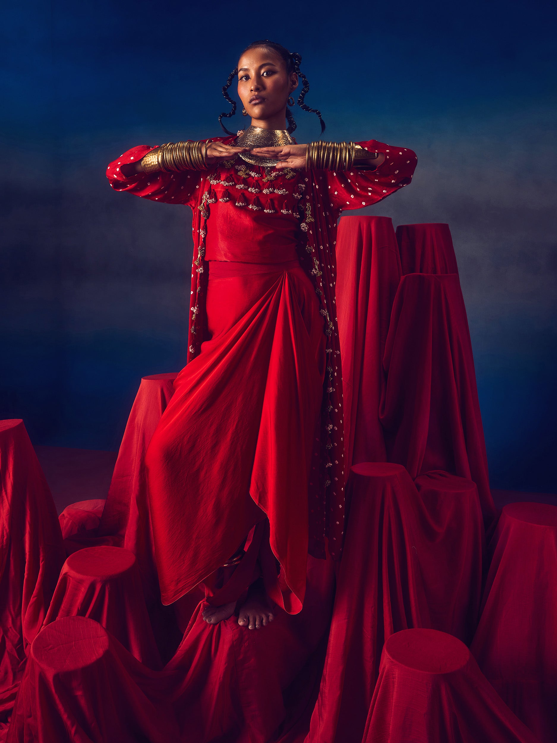 Malini Red (Bandhini)