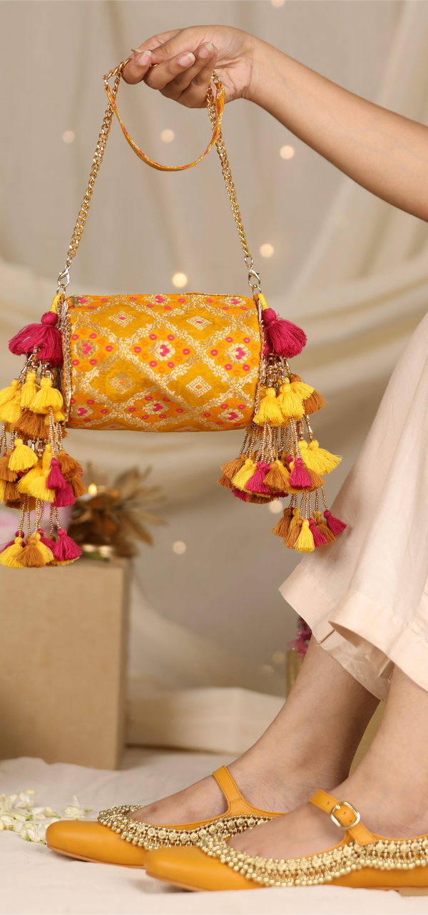 Kriva & Manika Yellow Handbag