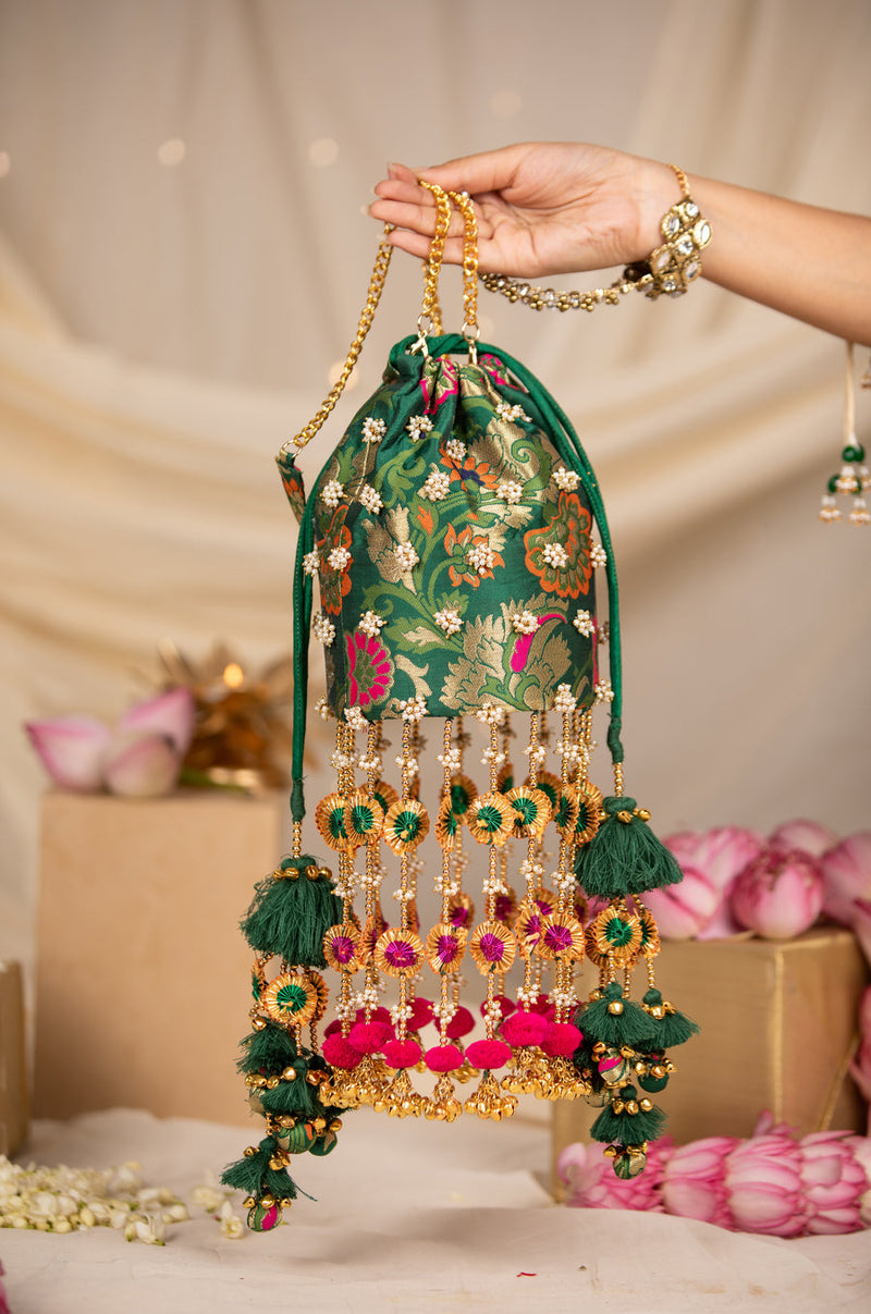 Elisha & Amisha Green Potli