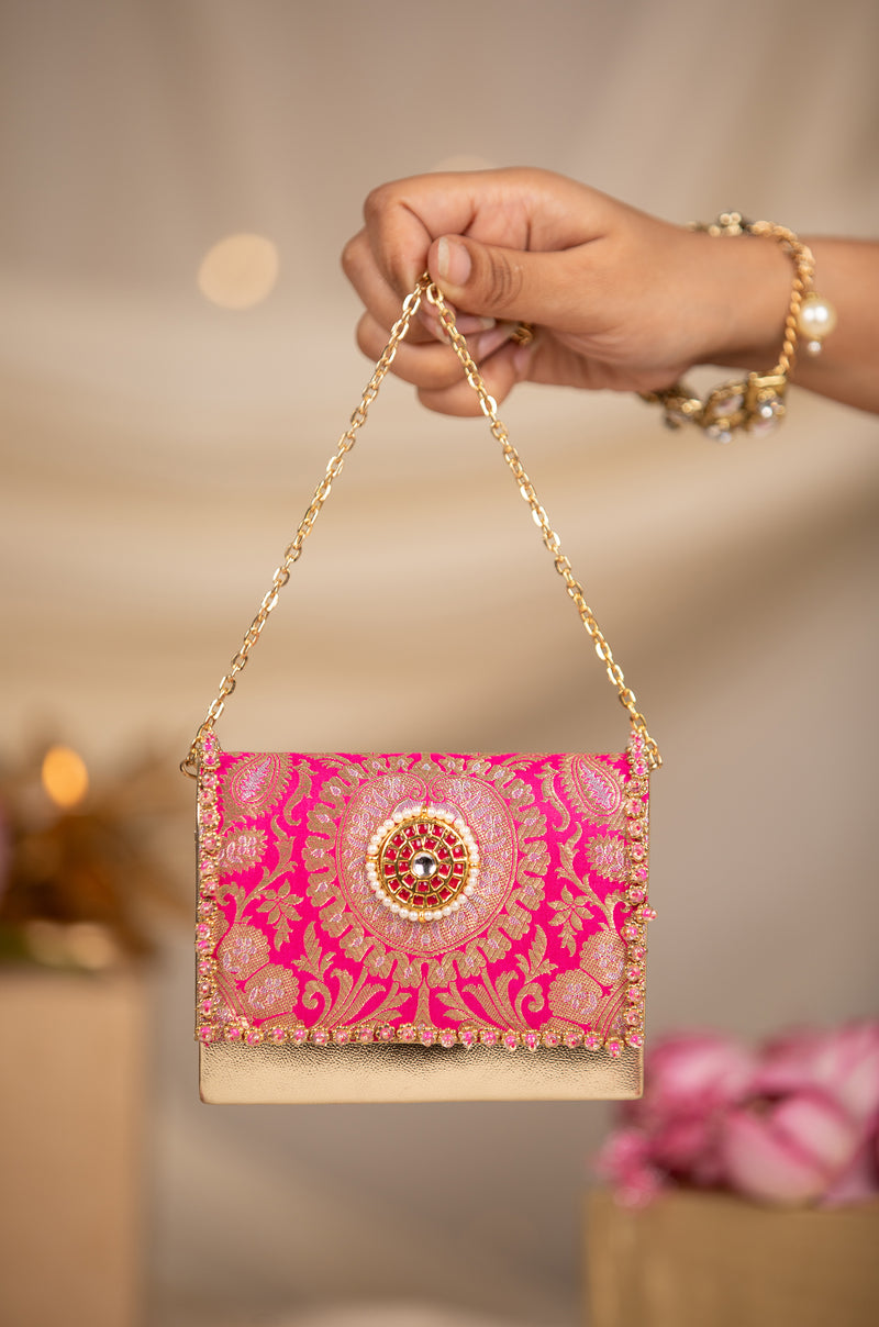 Vanika  Pink Handbag