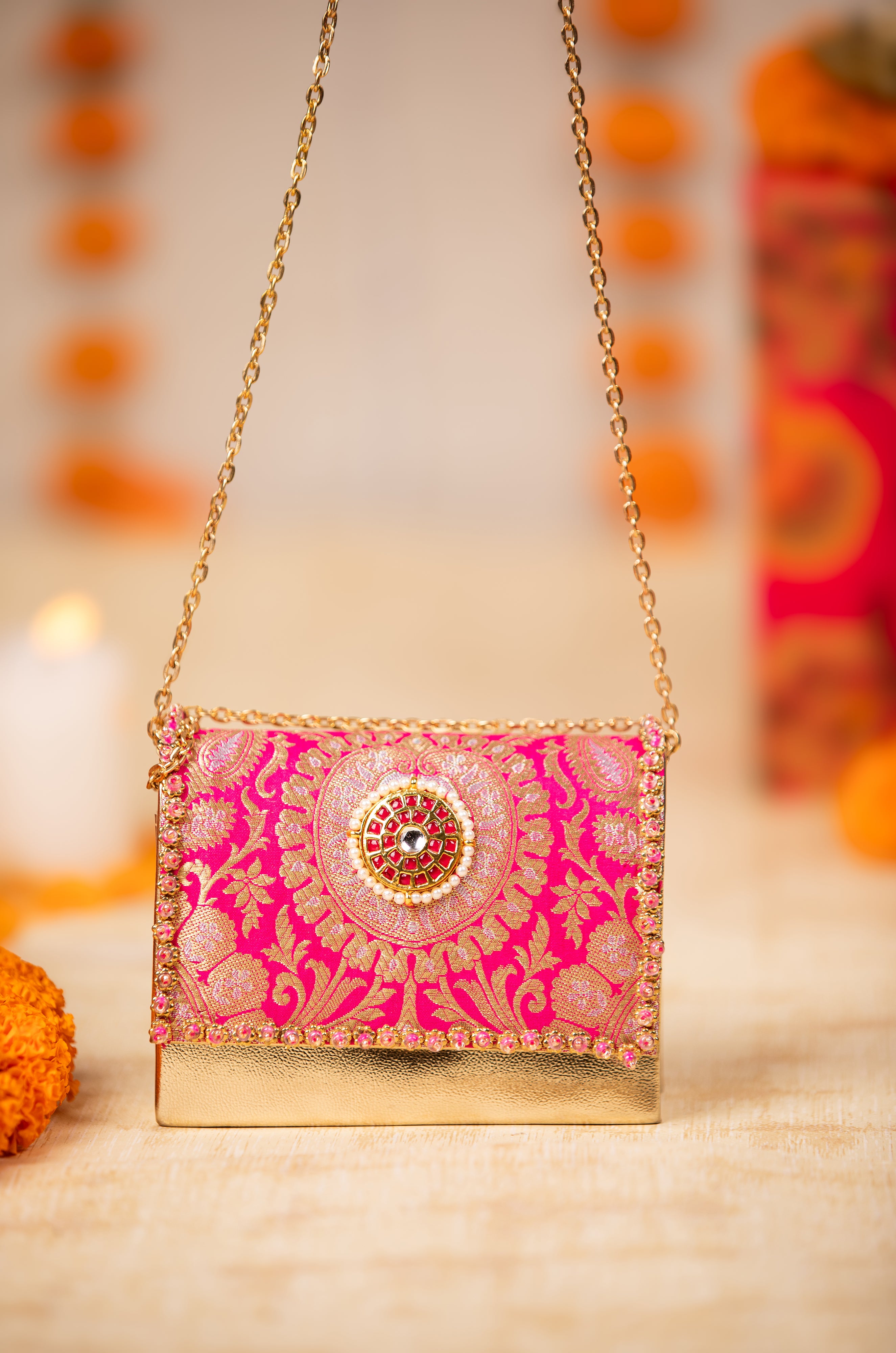Vanika  Pink Handbag