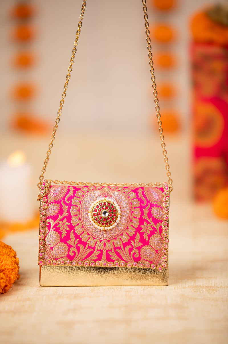 Vanika  Pink Handbag