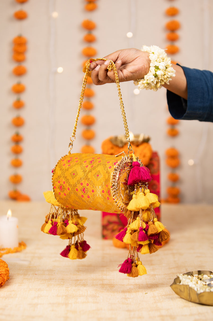 Kriva & Manika Yellow Handbag