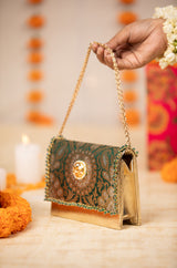 Vanika  Green Handbag