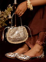 White Phoenix (Jutti) & Adhika Silver (Bag)