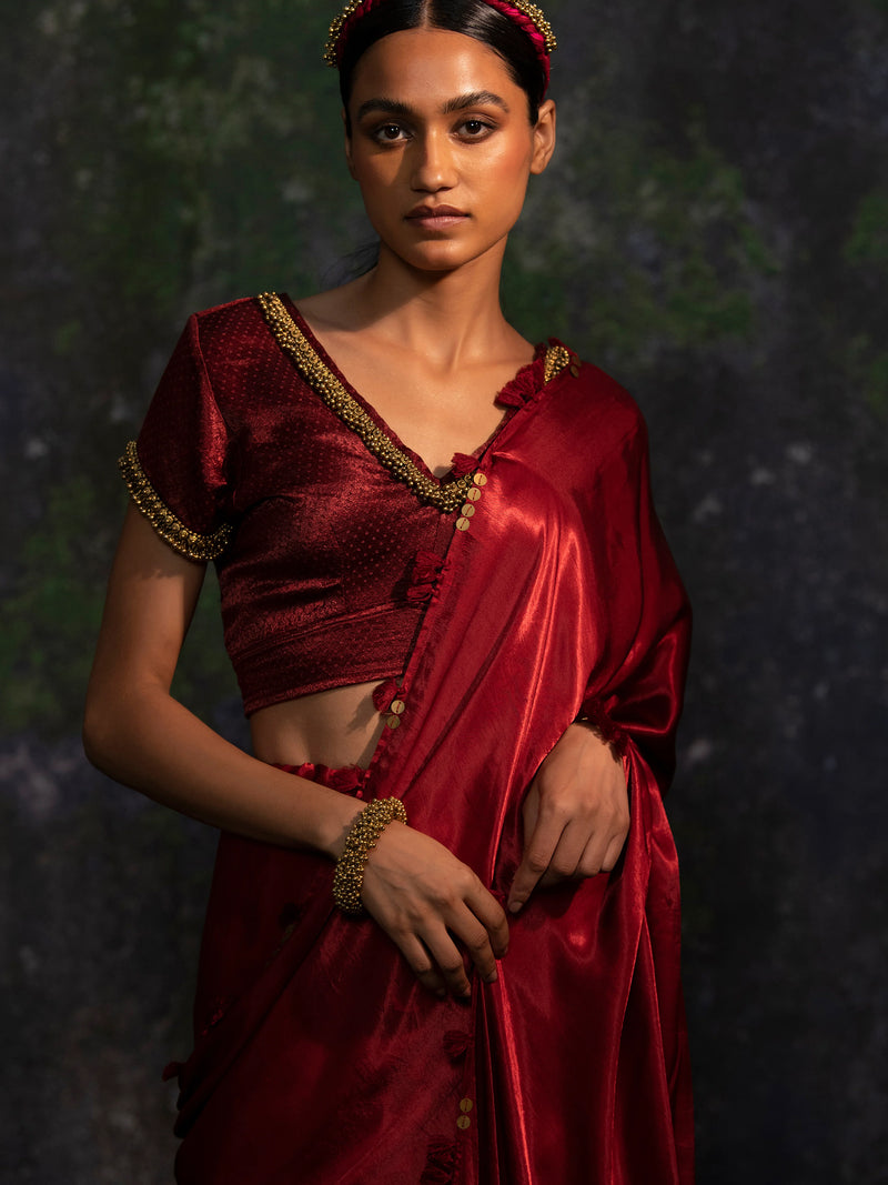 Karya - Maroon Saree