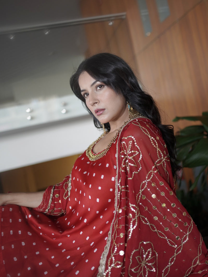 Neo Red Kurti Kurta Set