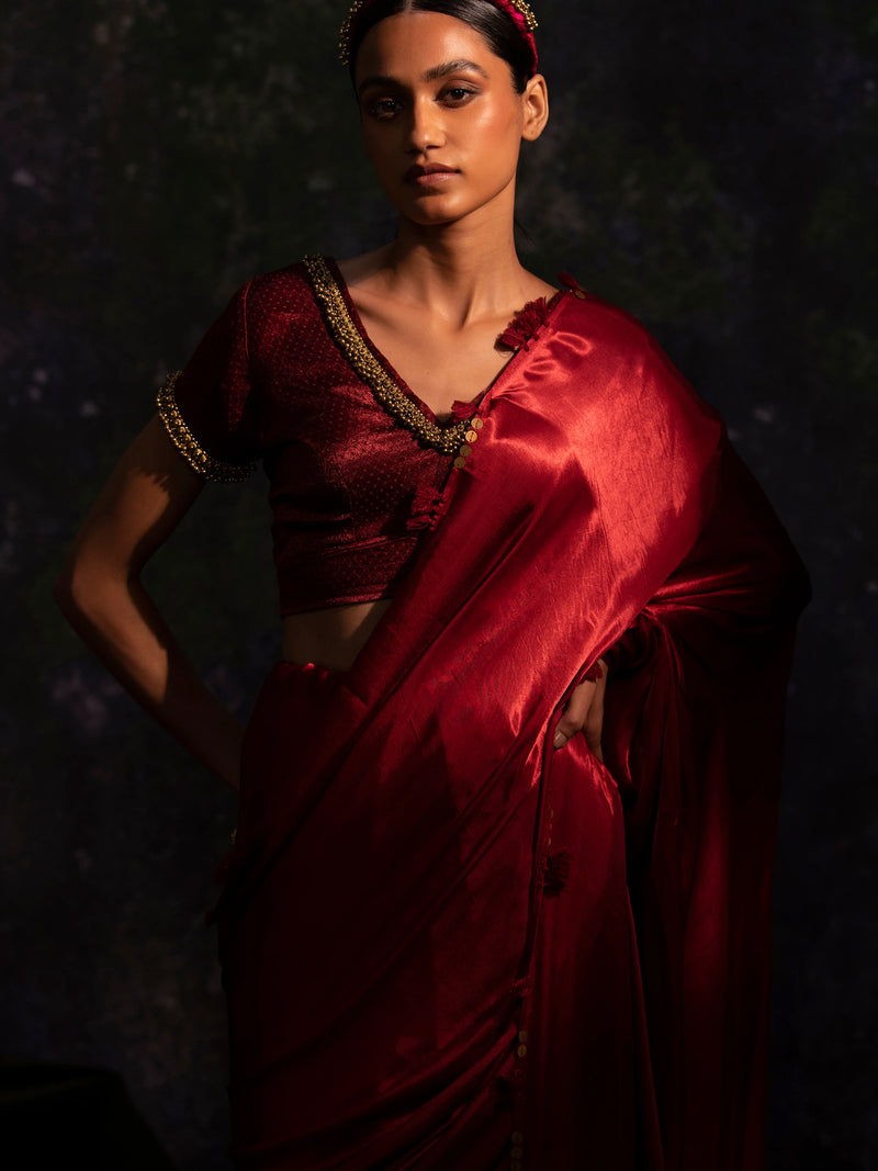 Karya - Maroon Saree