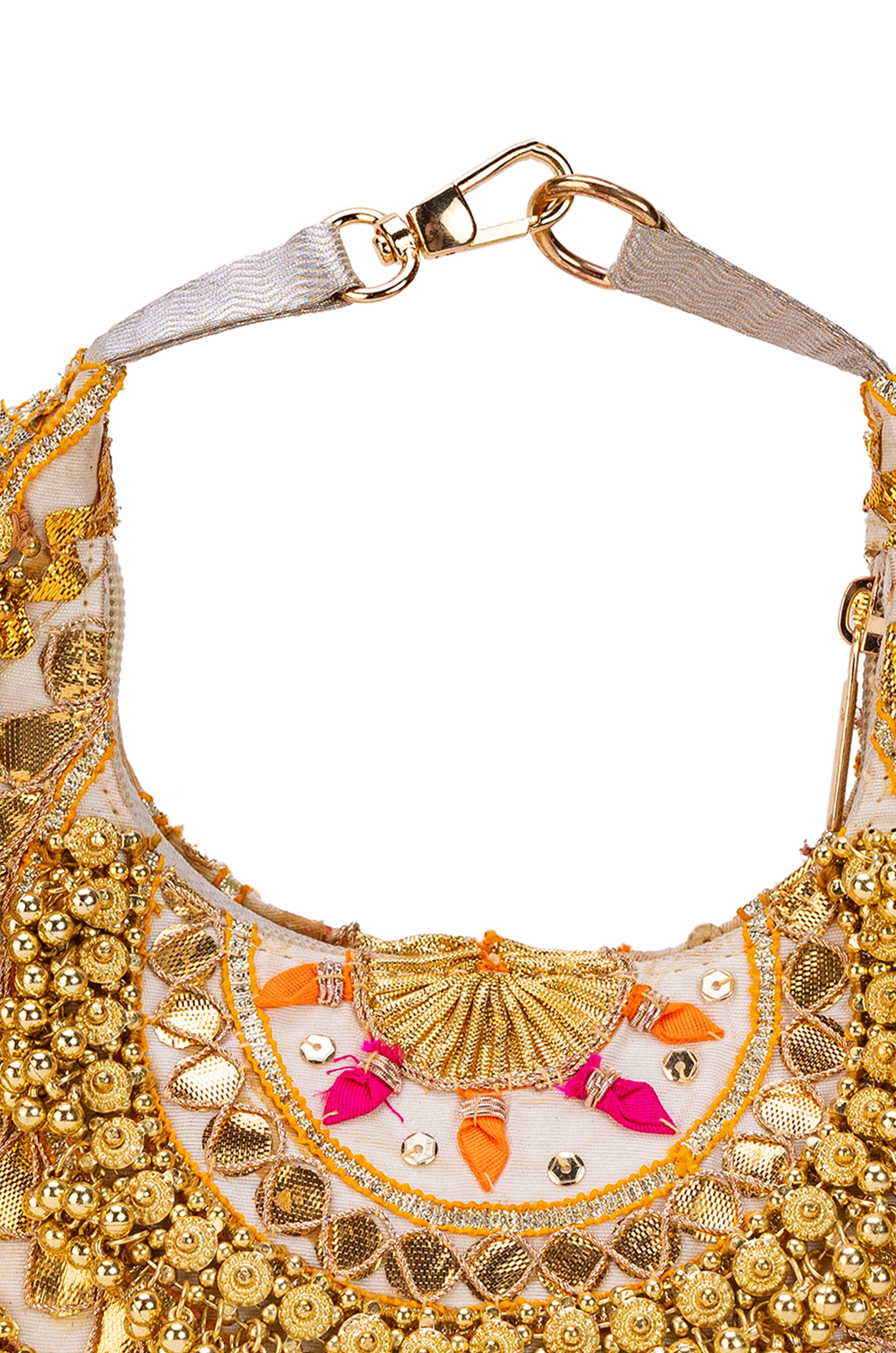 Shalimar Silver Clutches & Vamika White Potli