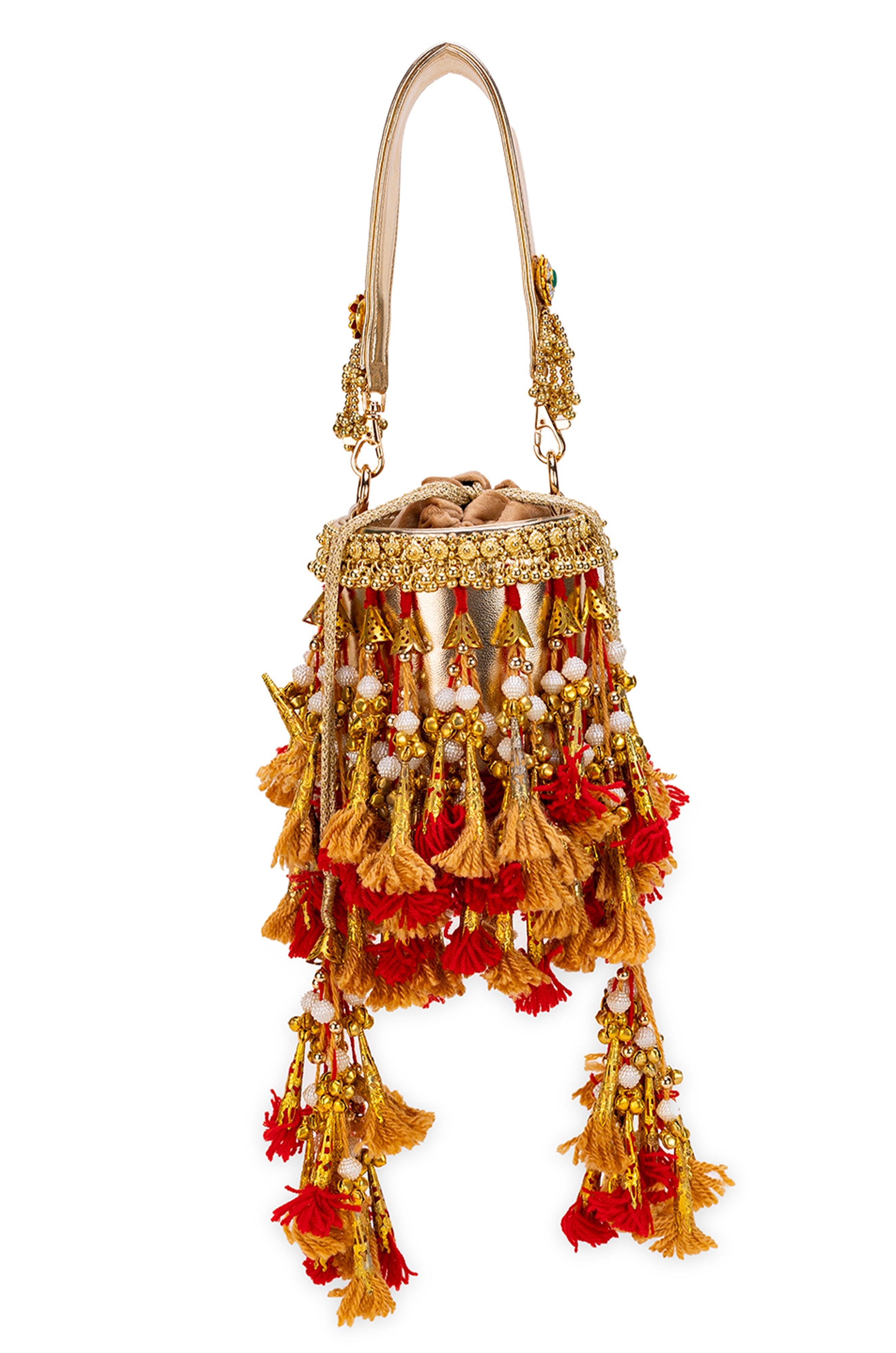 Metallic Gold Jutti & Advika Potli