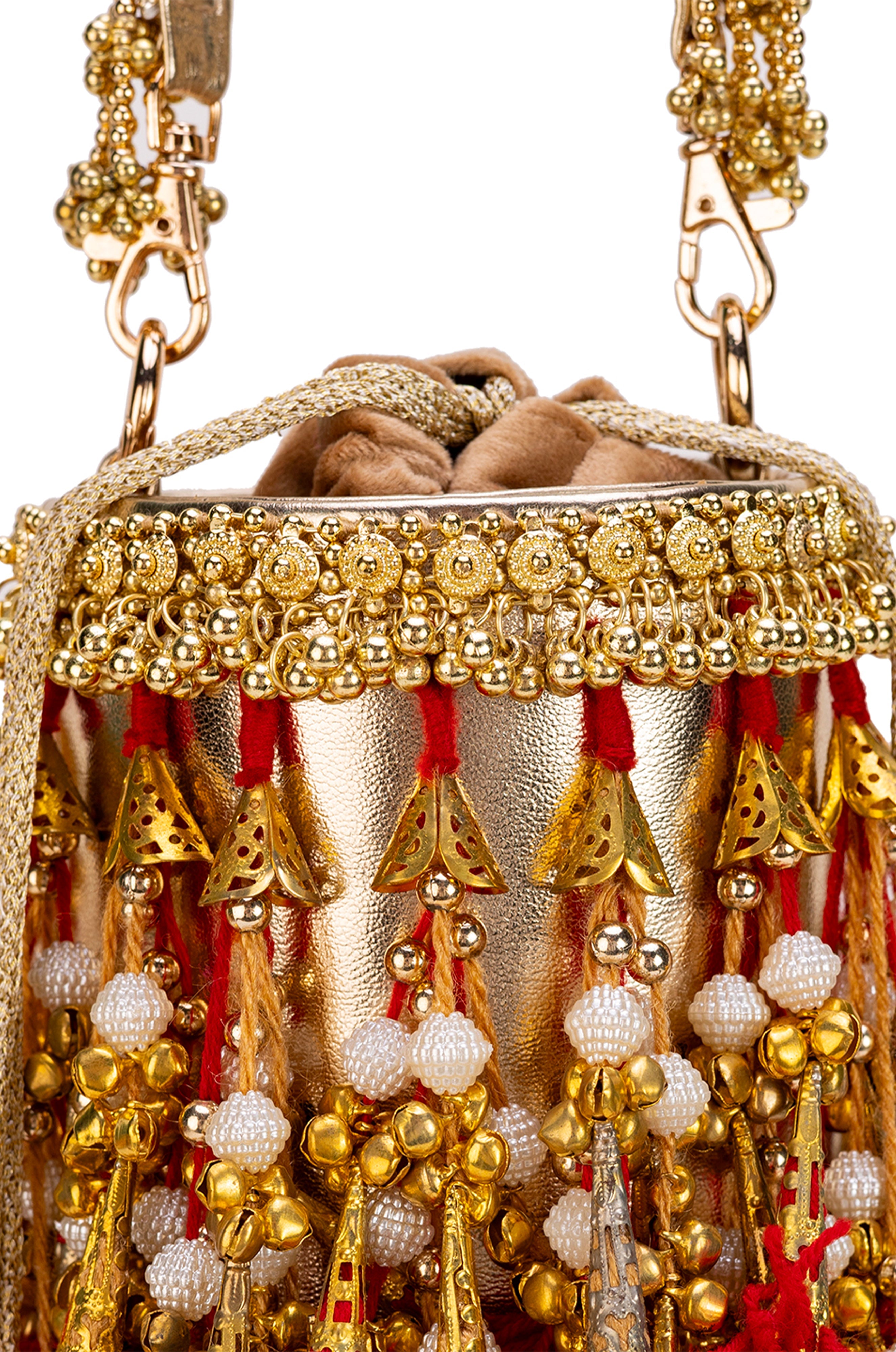 Metallic Gold Jutti & Advika Potli