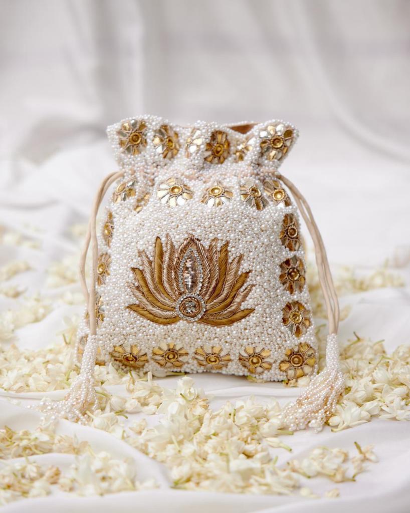 Lotus Pearl Potli (Bag)