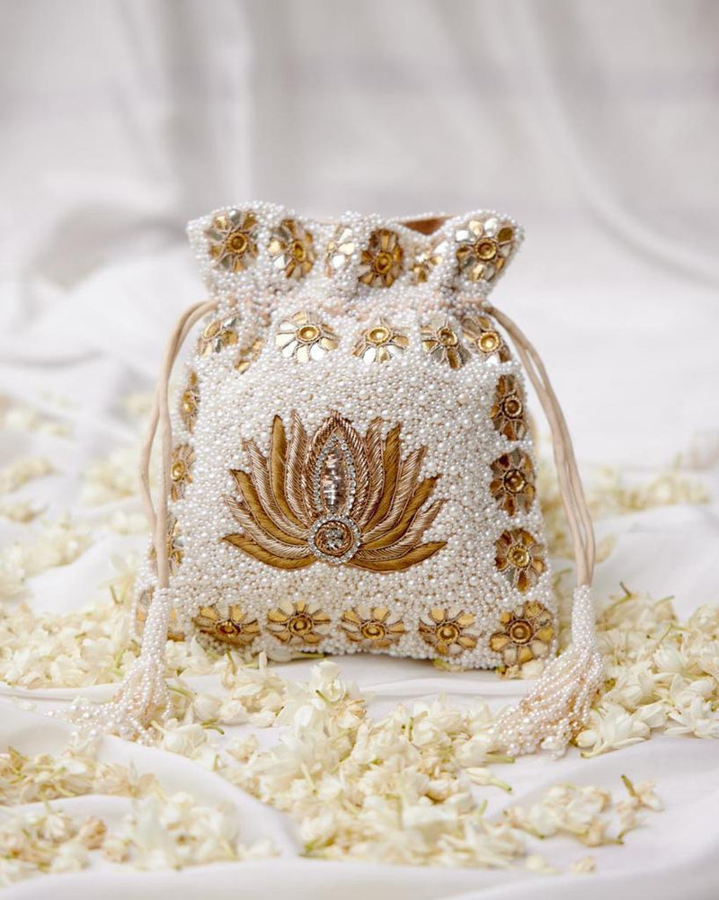 Lotus Pearl Potli (Bag)