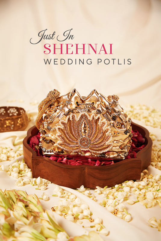 Shehnai Lotus Potli Bags From 5 Elements