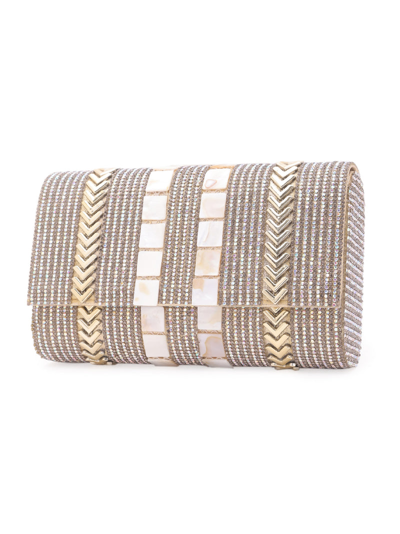 Chevron Embroidered Clutch 5elements
