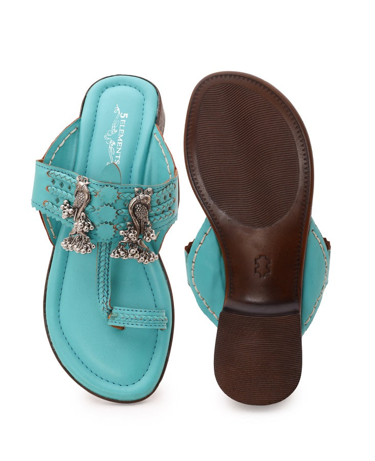 Mayoor - Turquoise kolhapuri  5elements