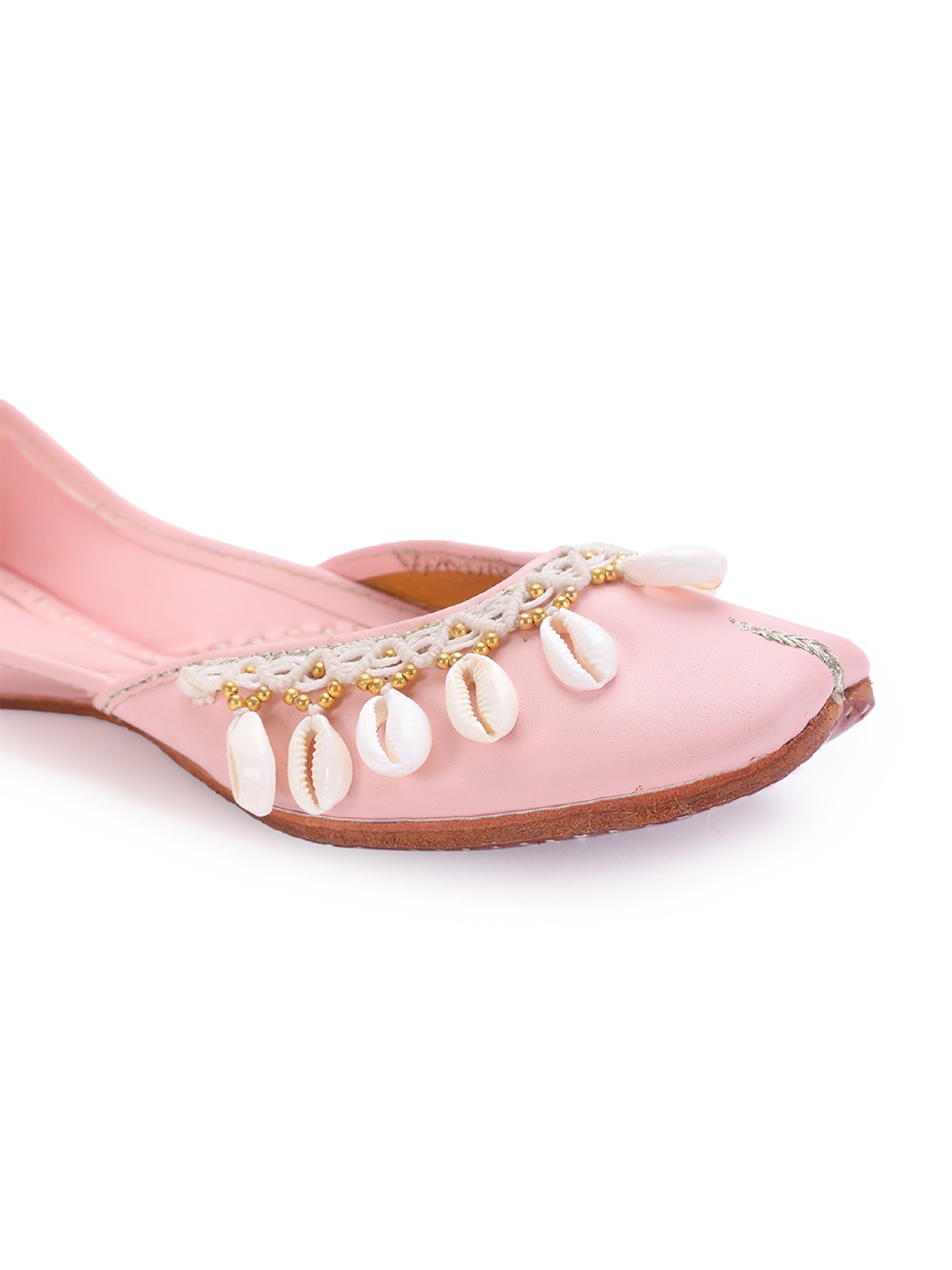 Pink Upper Sea Shell Tassel Embellished  (jutti) 5elements