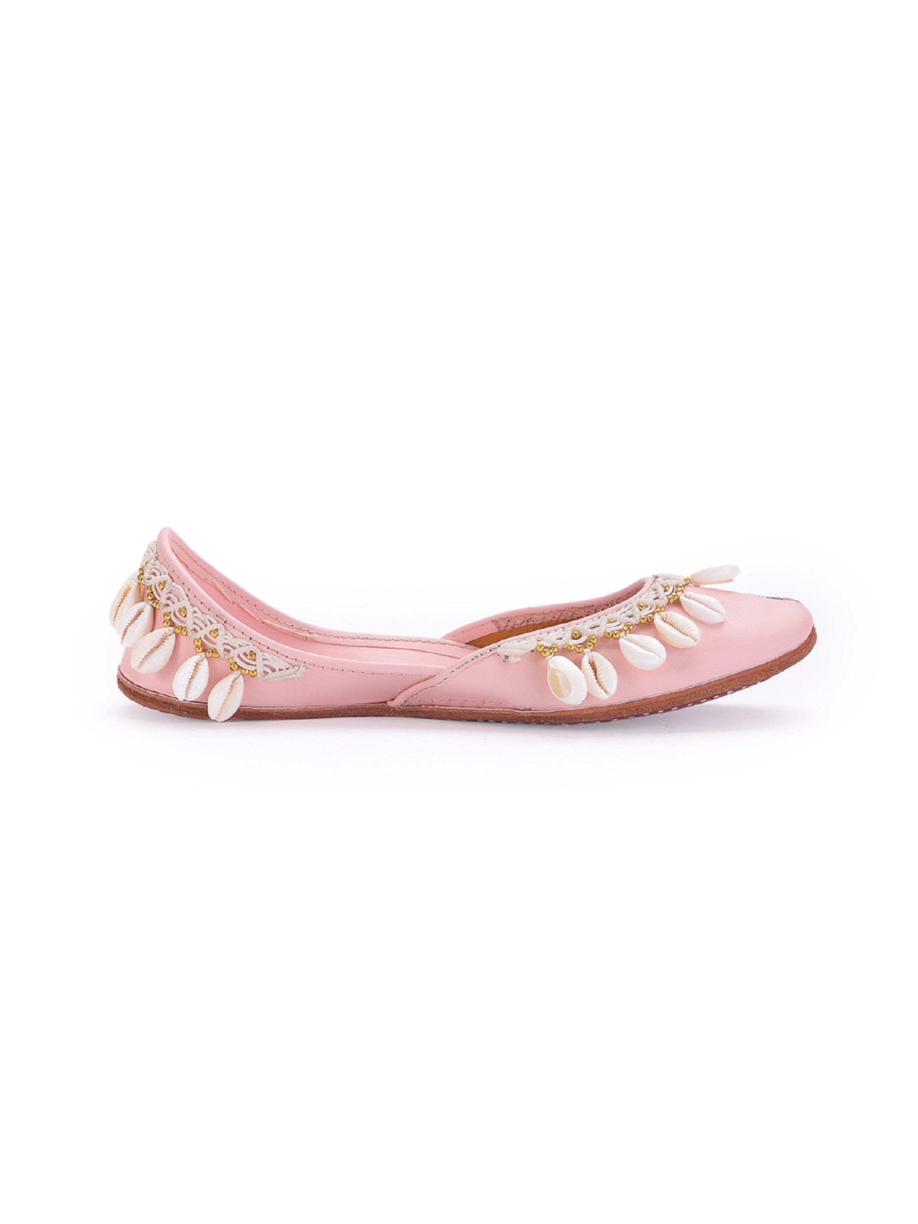 Pink Upper Sea Shell Tassel Embellished  (jutti) 5elements