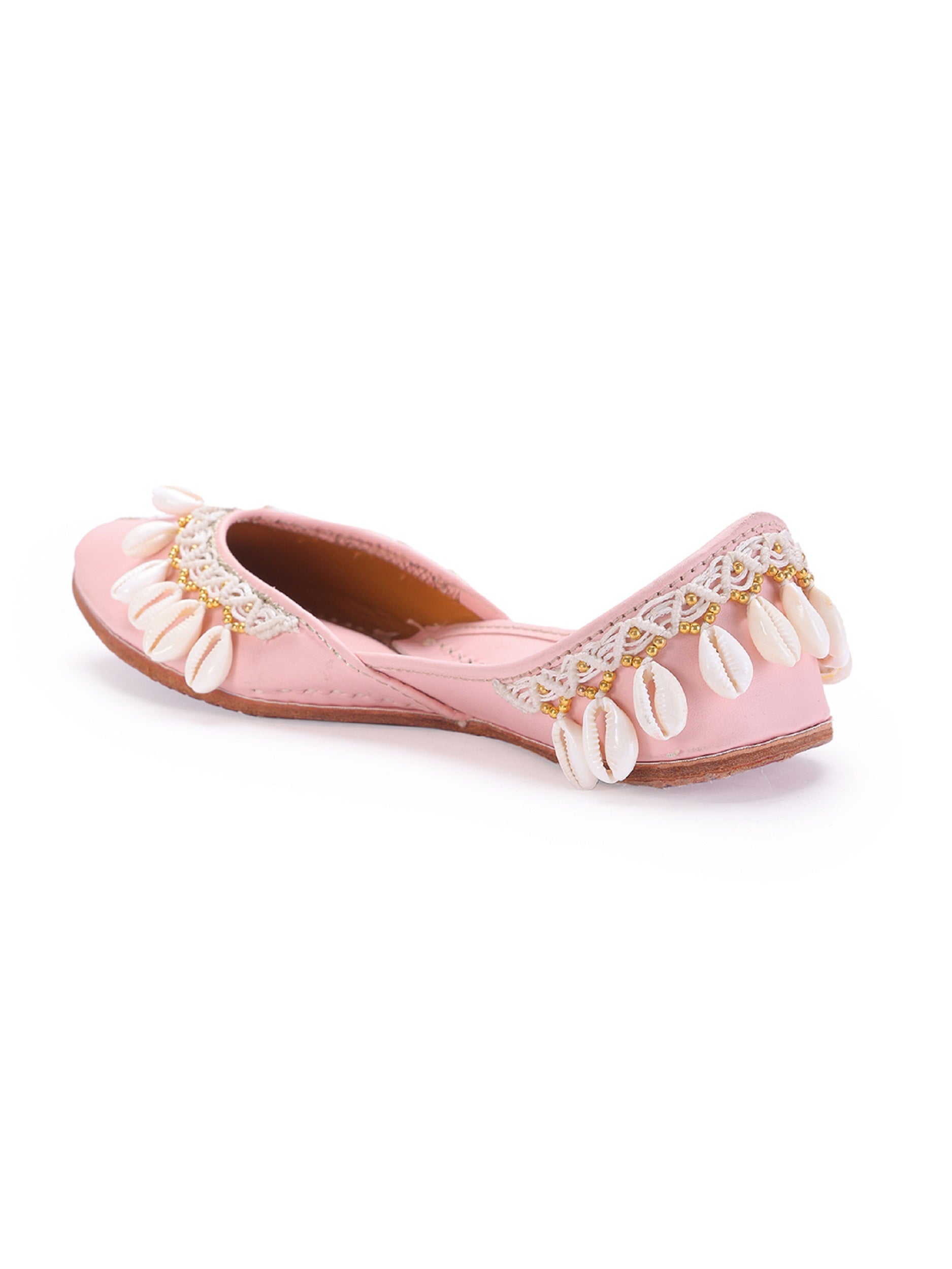 Pink Upper Sea Shell Tassel Embellished  (jutti) 5elements
