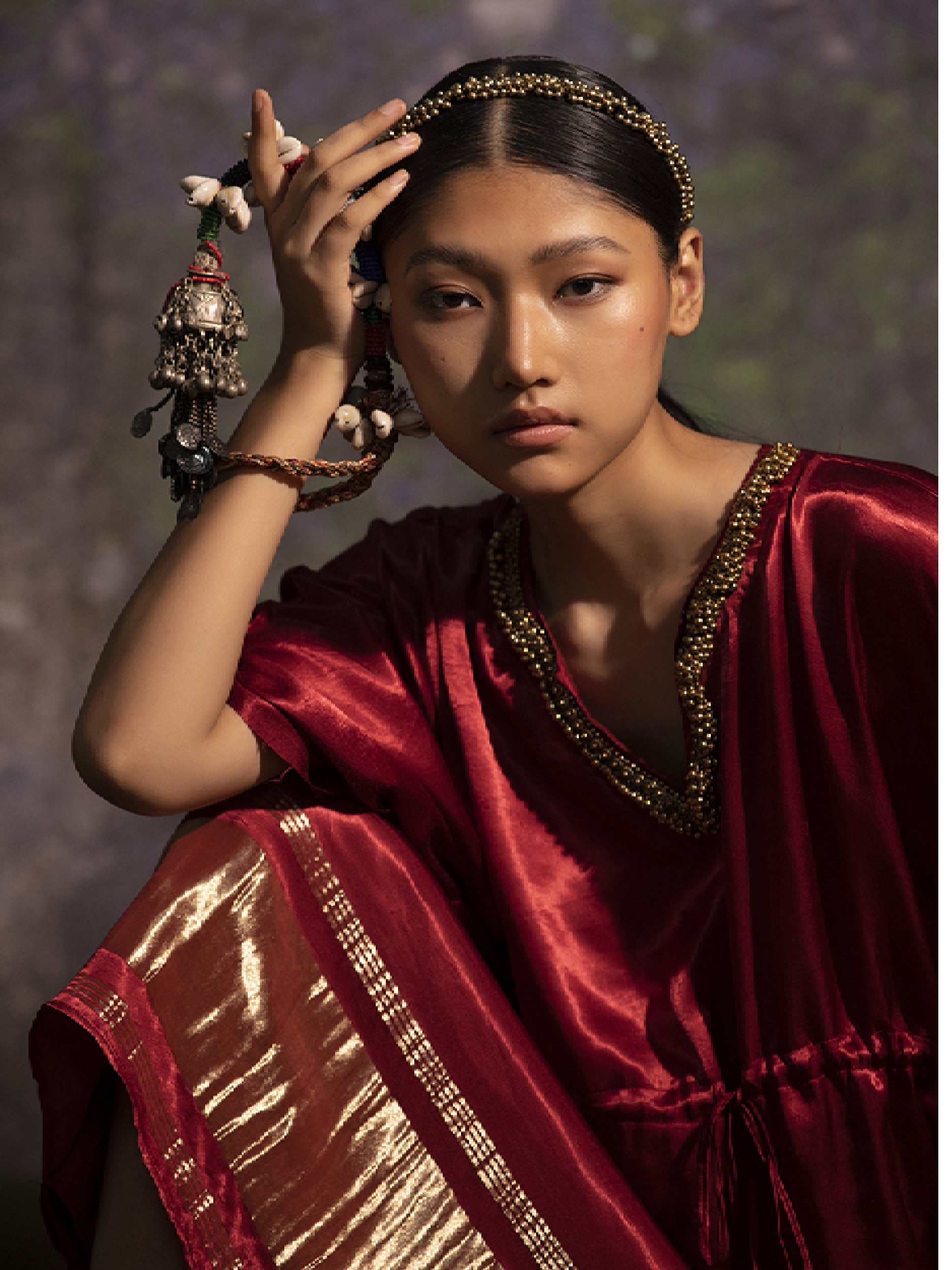 Sudevi -Maroon (kaftan) - 5elements