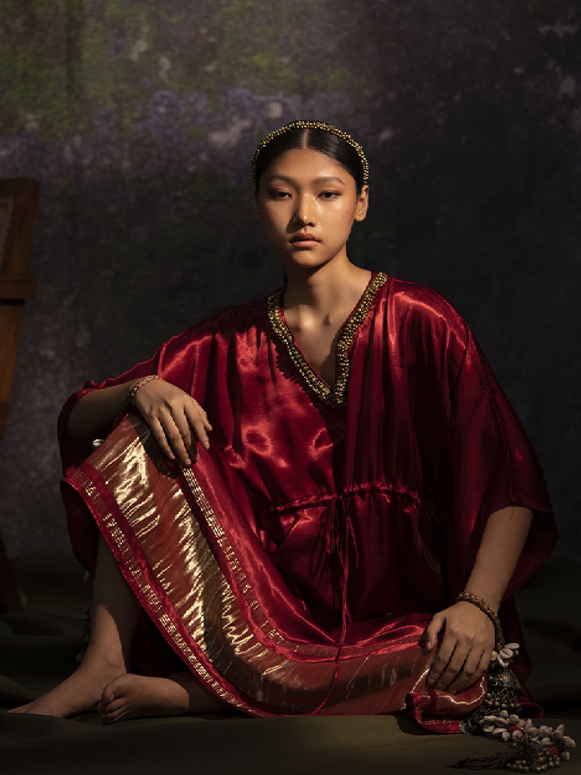Sudevi -Maroon (kaftan) - 5elements
