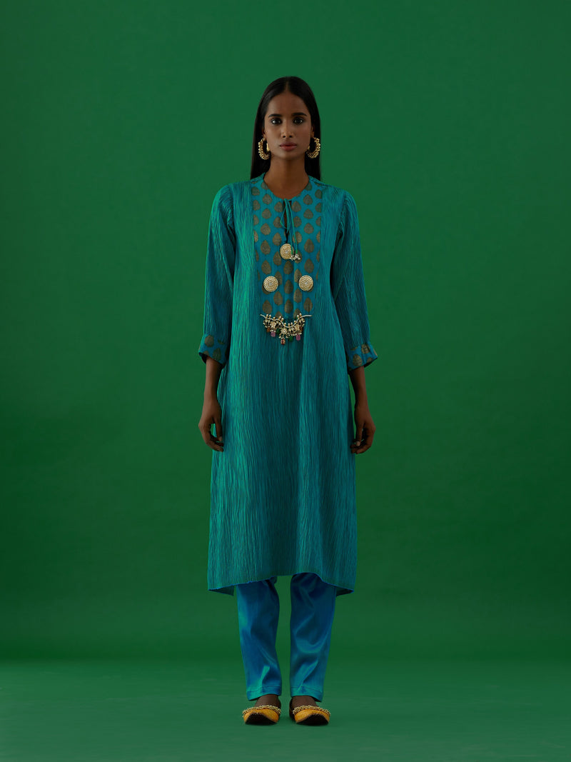 Ditya - Turquoise kurta Set - 5elements