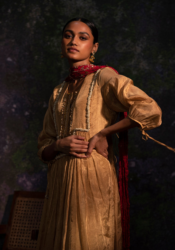 Rutvi - Gold kurta Set - 5elements