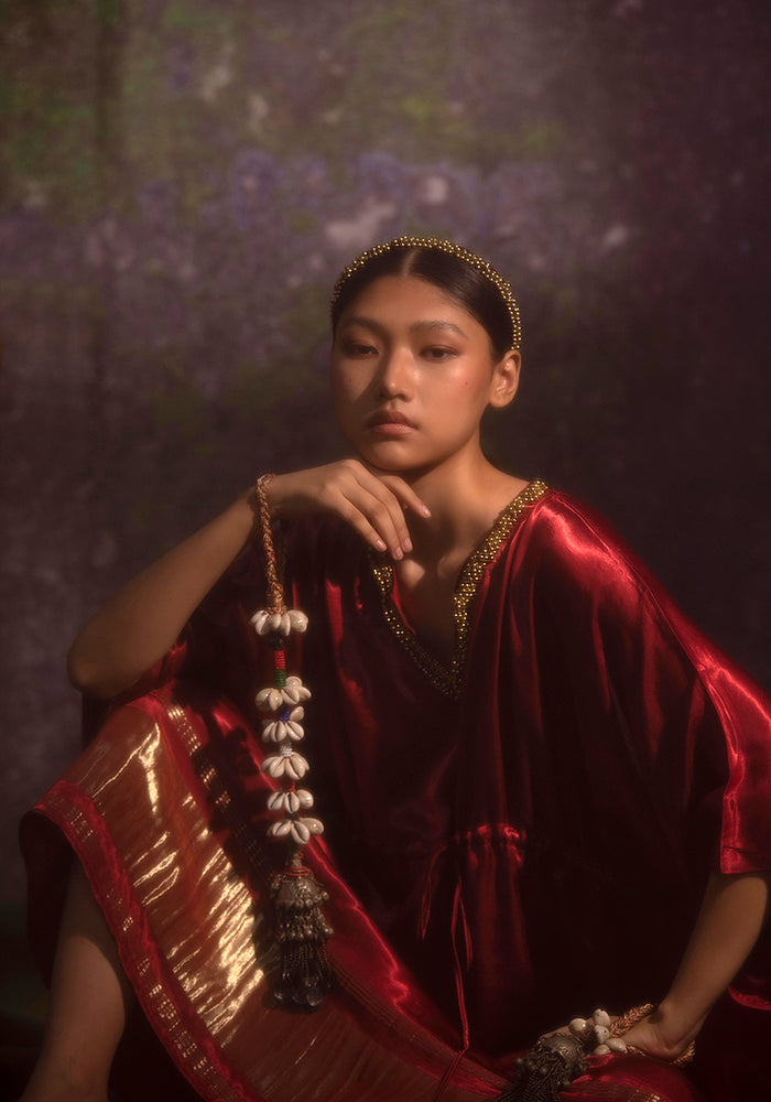 Sudevi -Maroon (kaftan) - 5elements