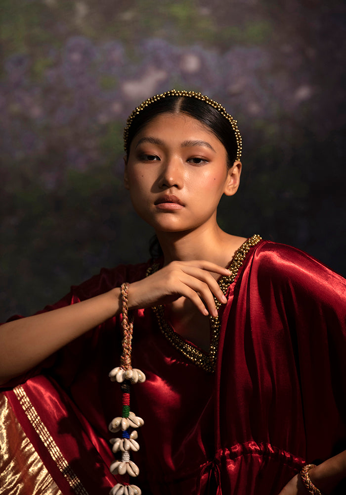 Sudevi -Maroon (kaftan) - 5elements