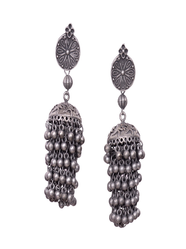 Inaya Ghunroo Oxidised Jhumka Earrings