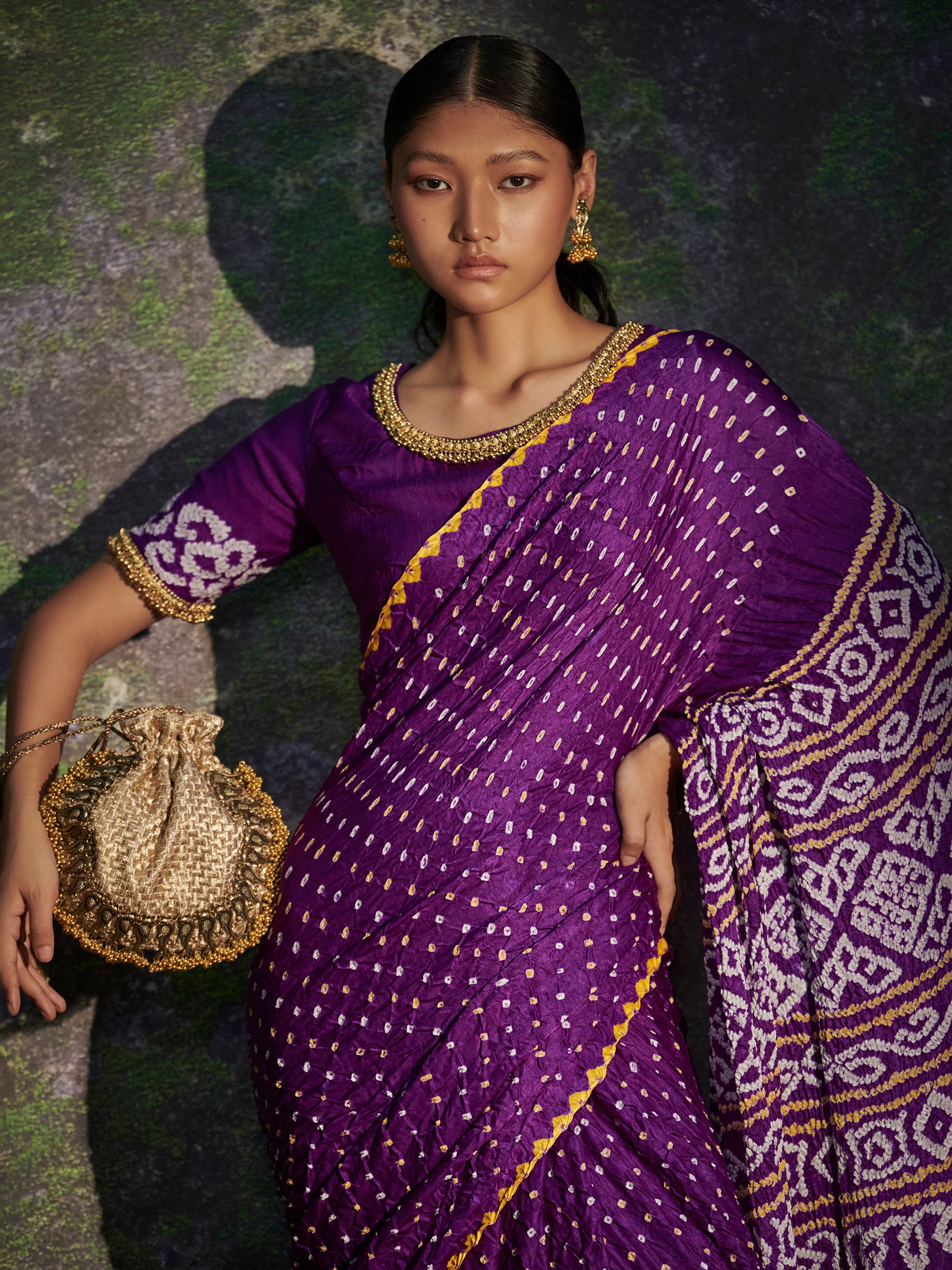 Ambika - Purple Saree - 5elements