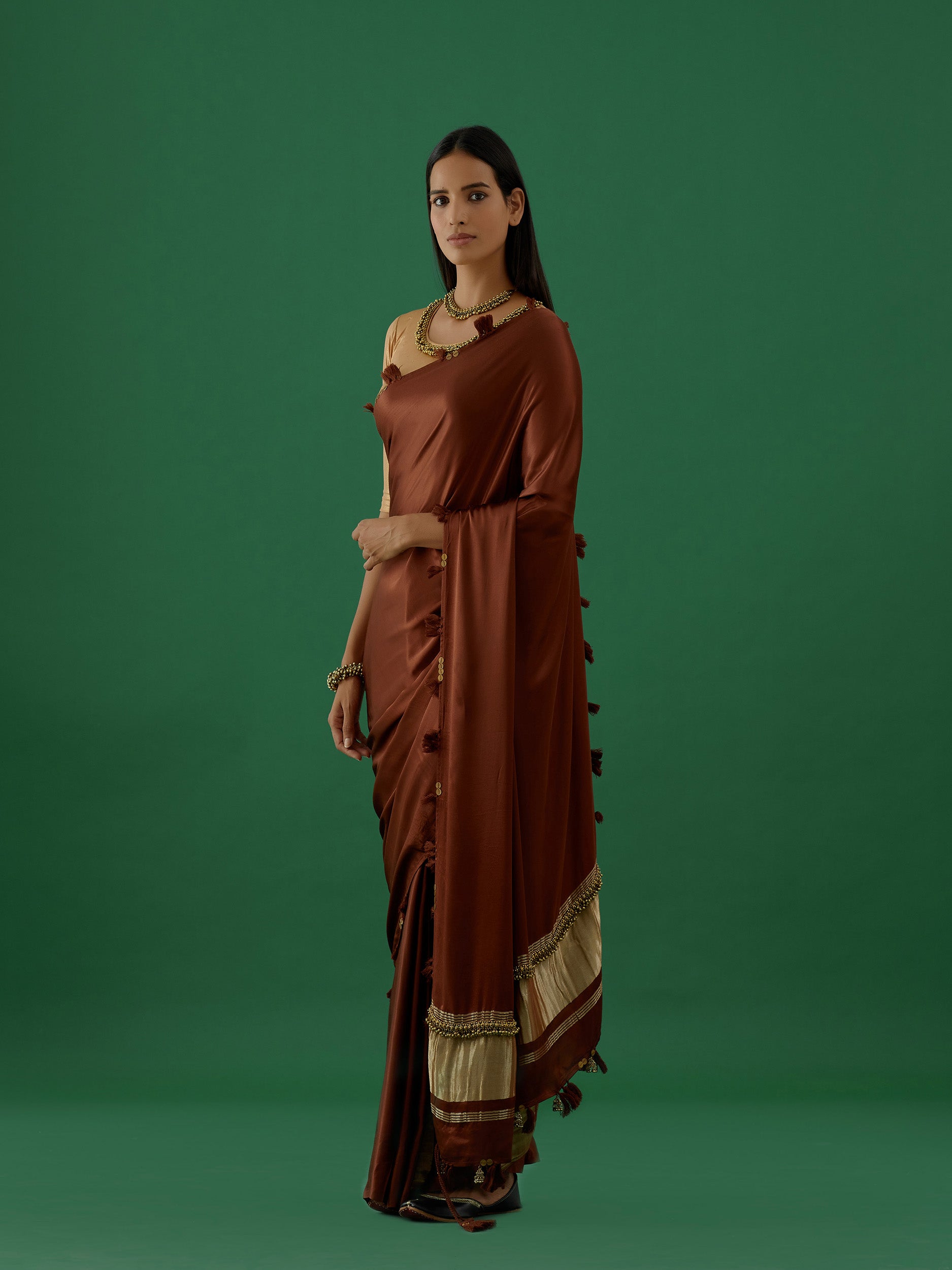Karya - Brown Saree - 5elements