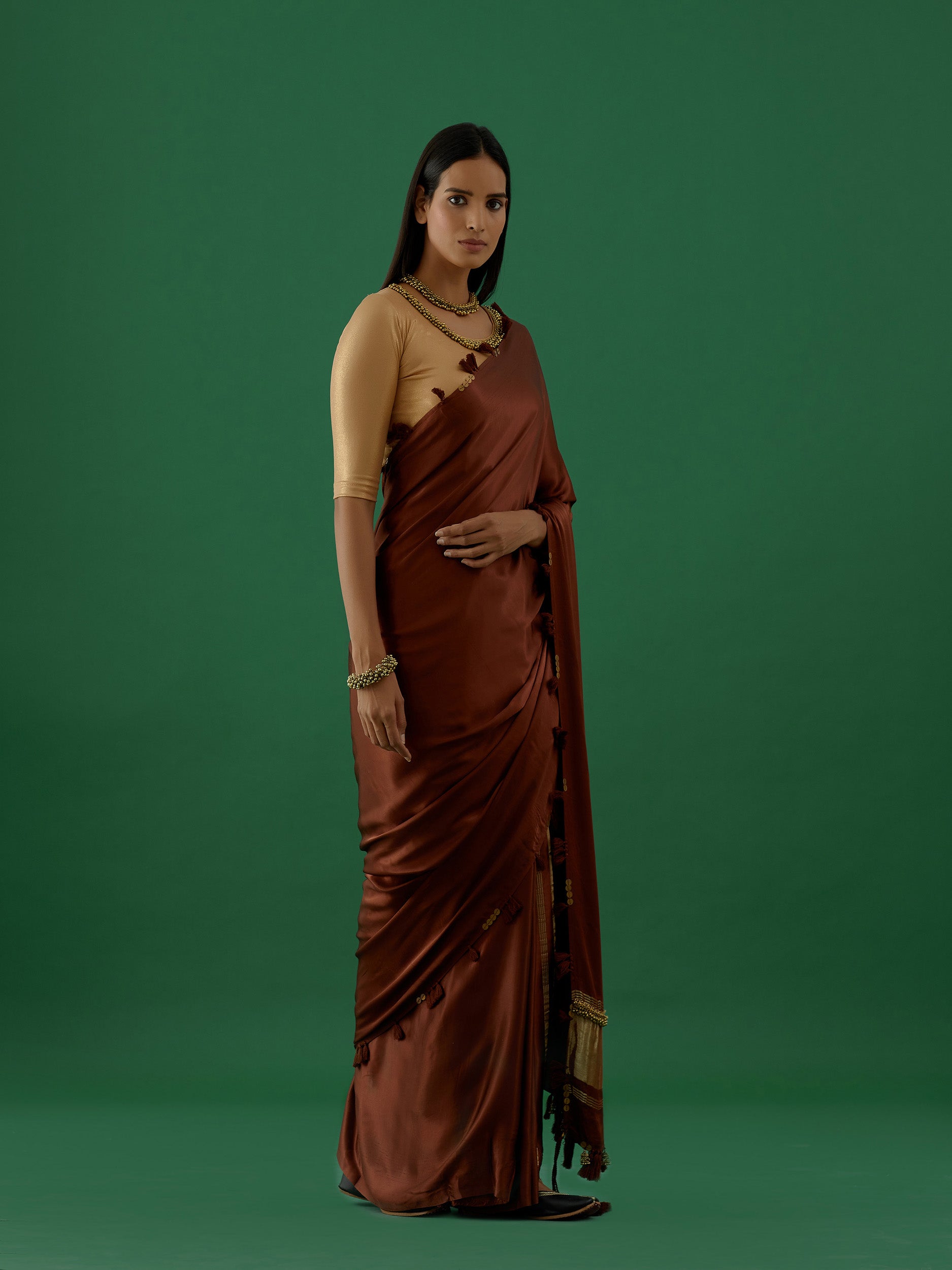 Karya - Brown Saree - 5elements