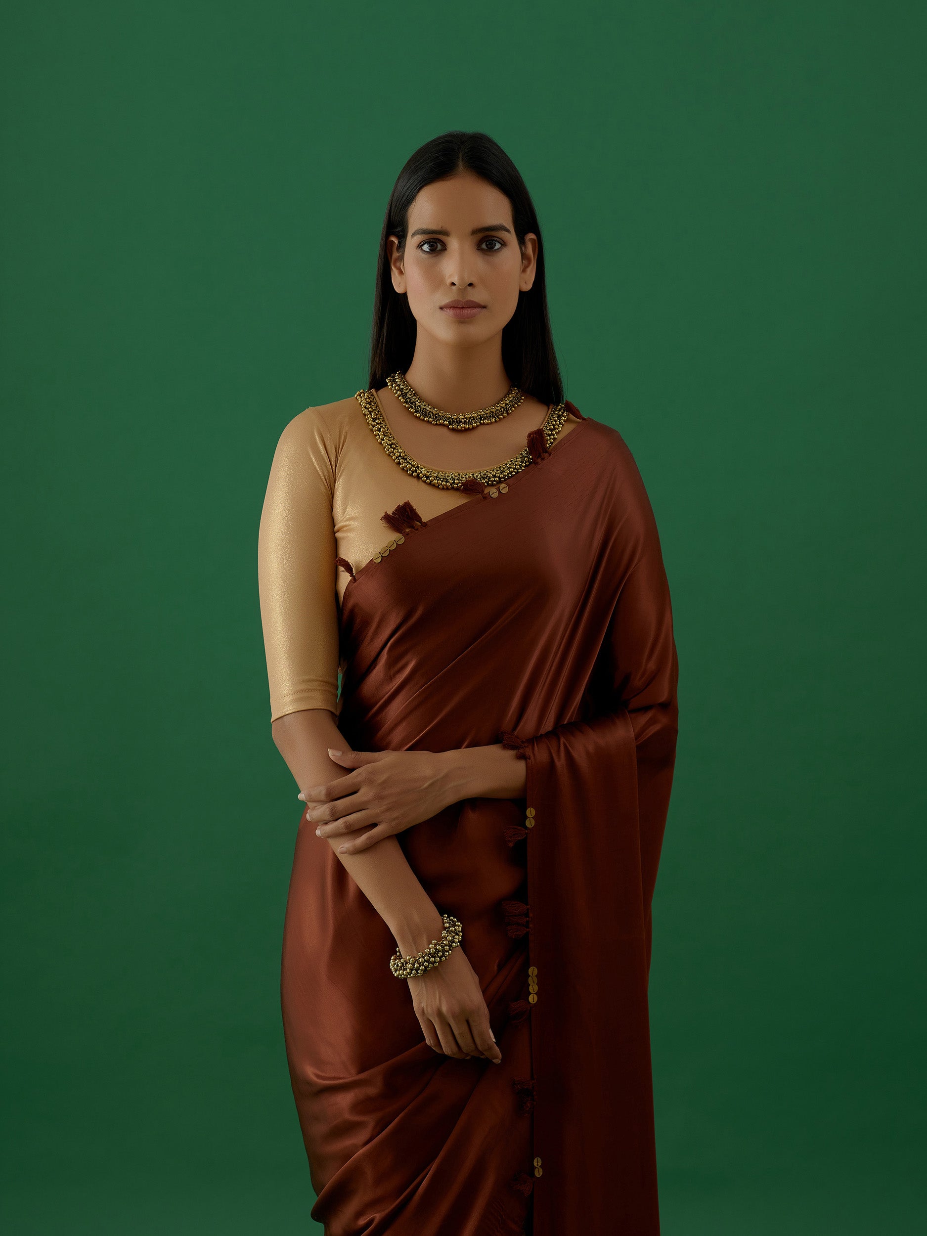 Karya - Brown Saree - 5elements