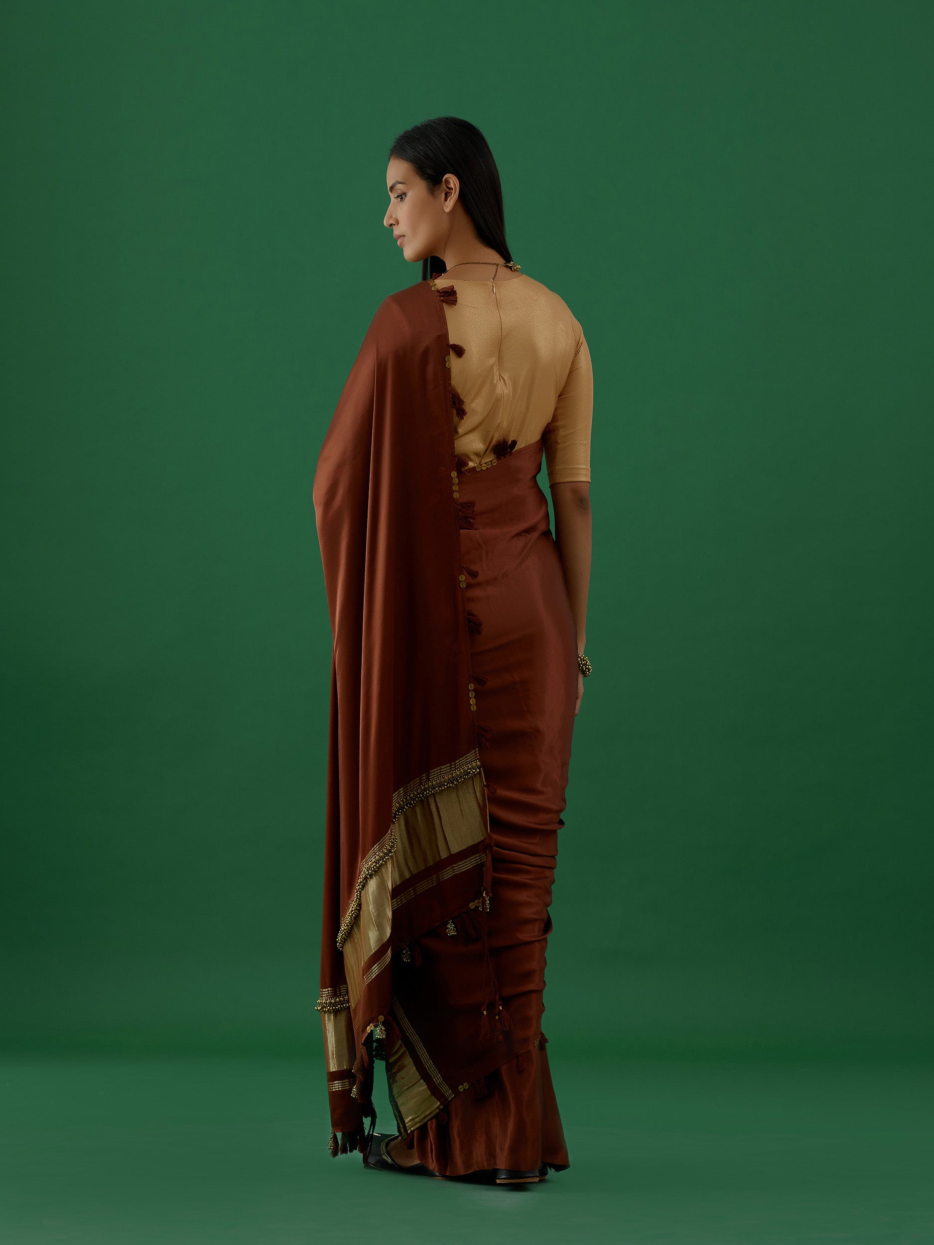 Karya - Brown Saree - 5elements