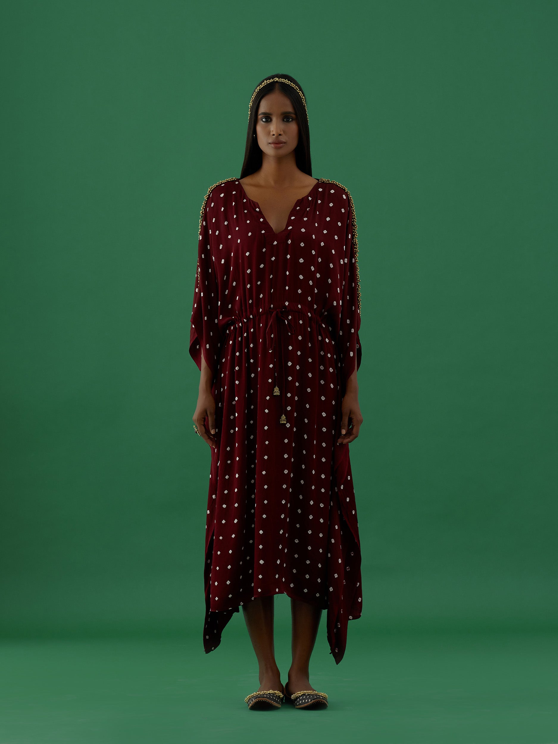 Indulekha - Maroon (kaftan) - 5elements