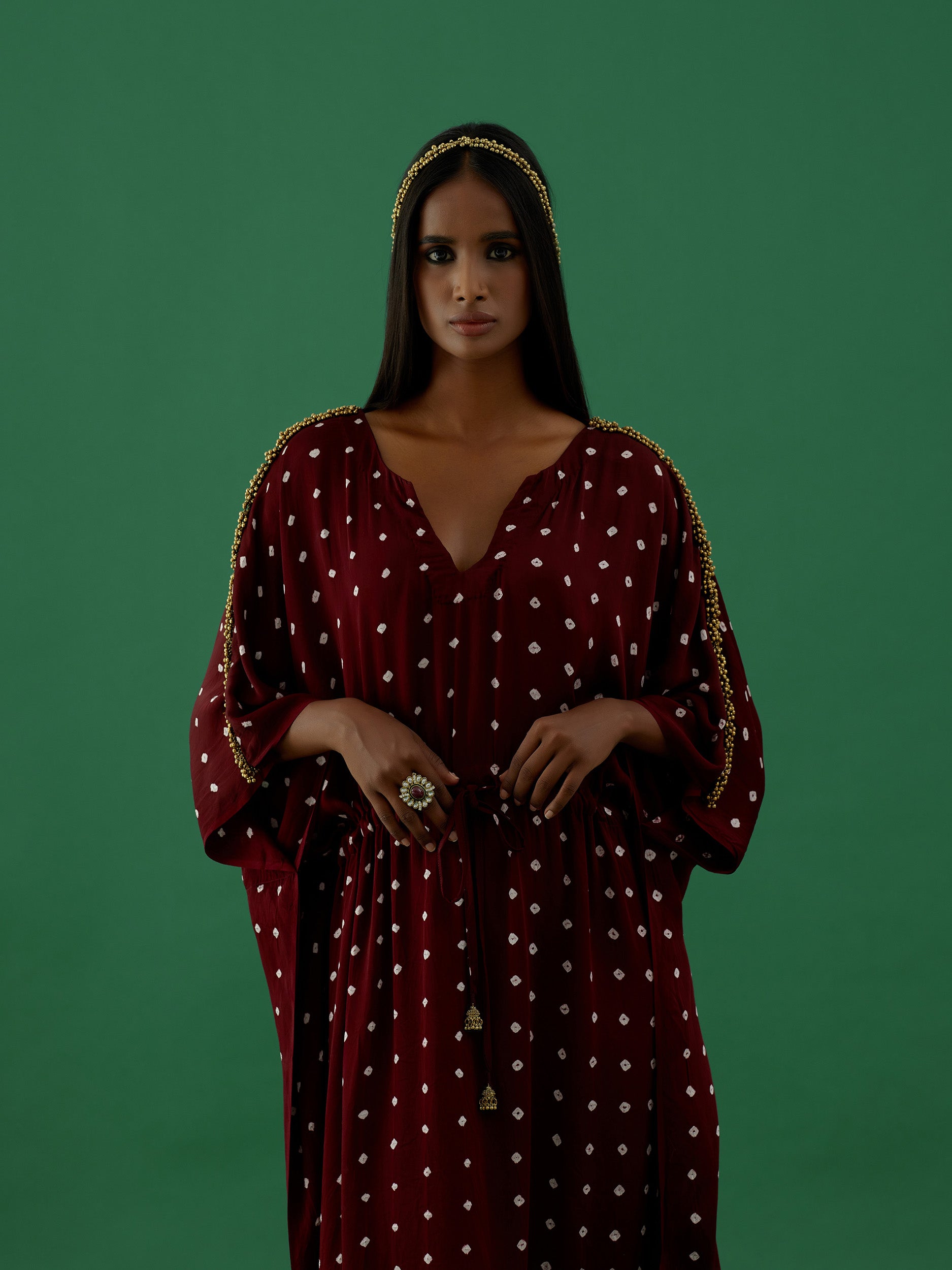 Indulekha - Maroon (kaftan) - 5elements