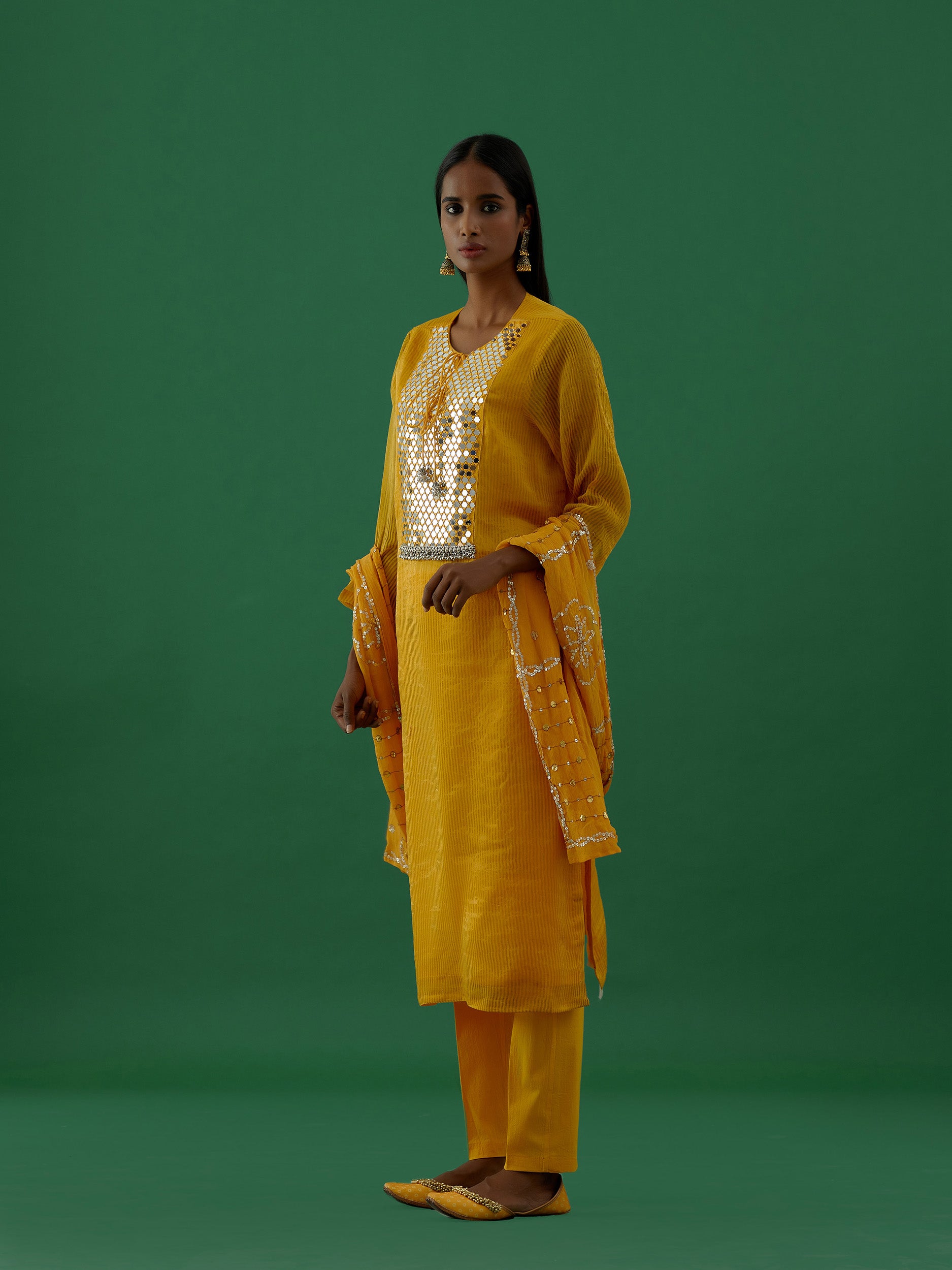 Kiara -  Yellow kurta Set - 5elements