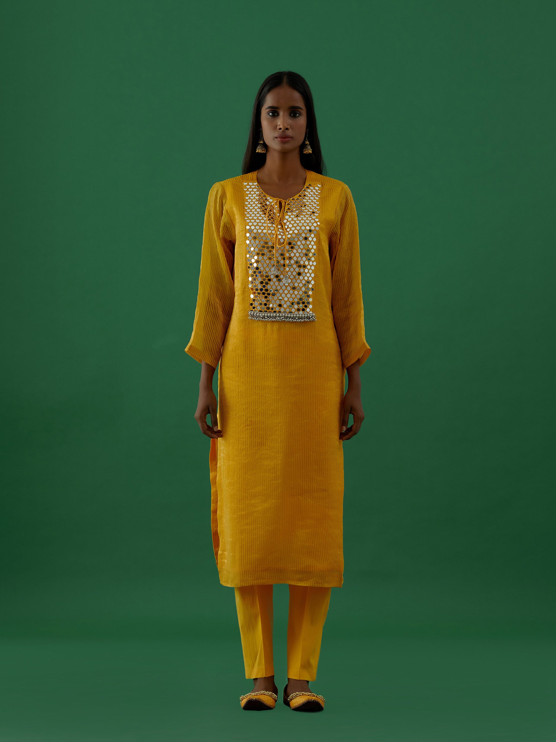 Kiara -  Yellow kurta Set - 5elements