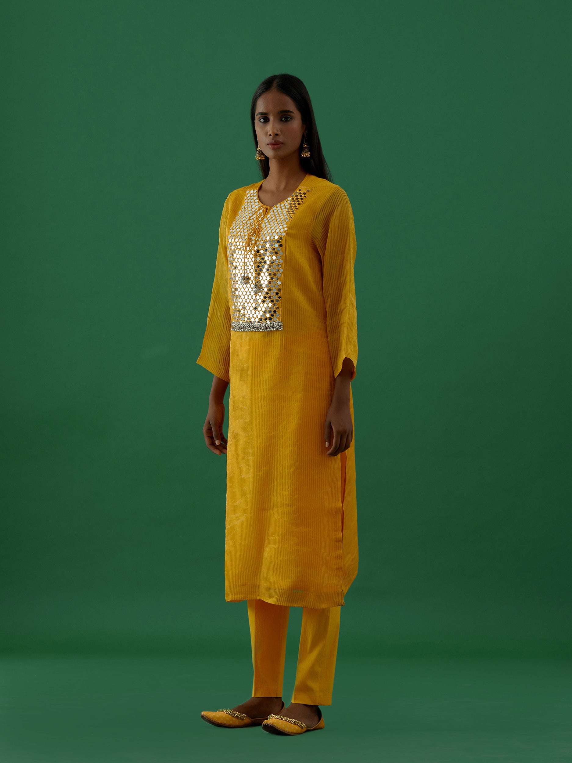 Kiara -  Yellow kurta Set - 5elements