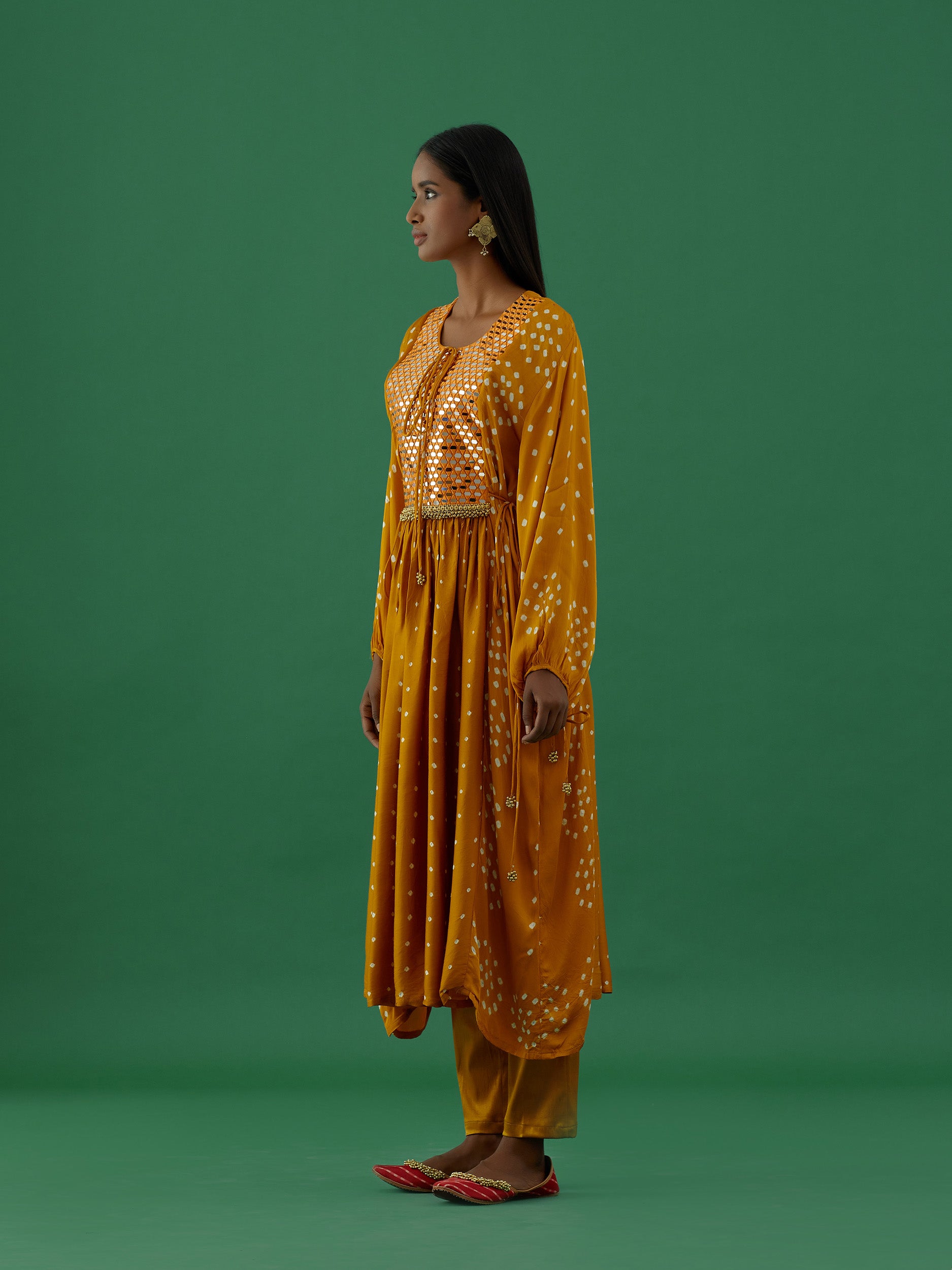 Vrinda - Mustard kurta Set - 5elements