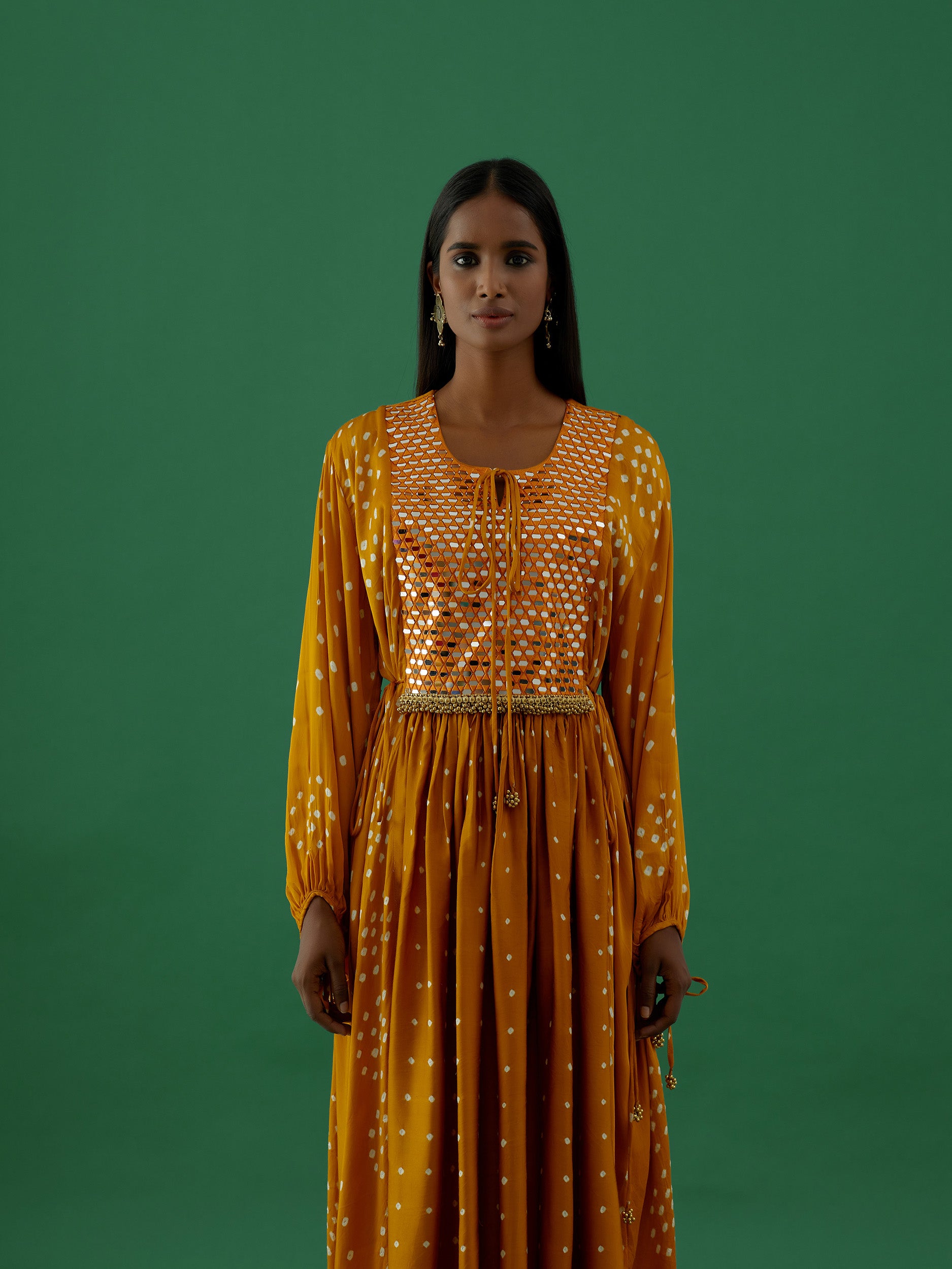 Vrinda - Mustard kurta Set - 5elements