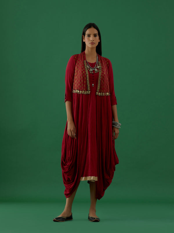 Prema Maroon Jacket - 5elements