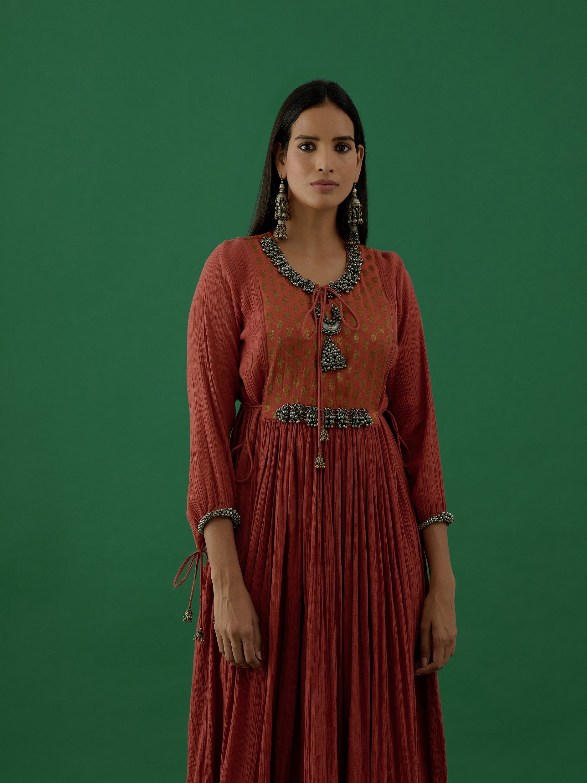 Adhira - Rust kurta Set - 5elements