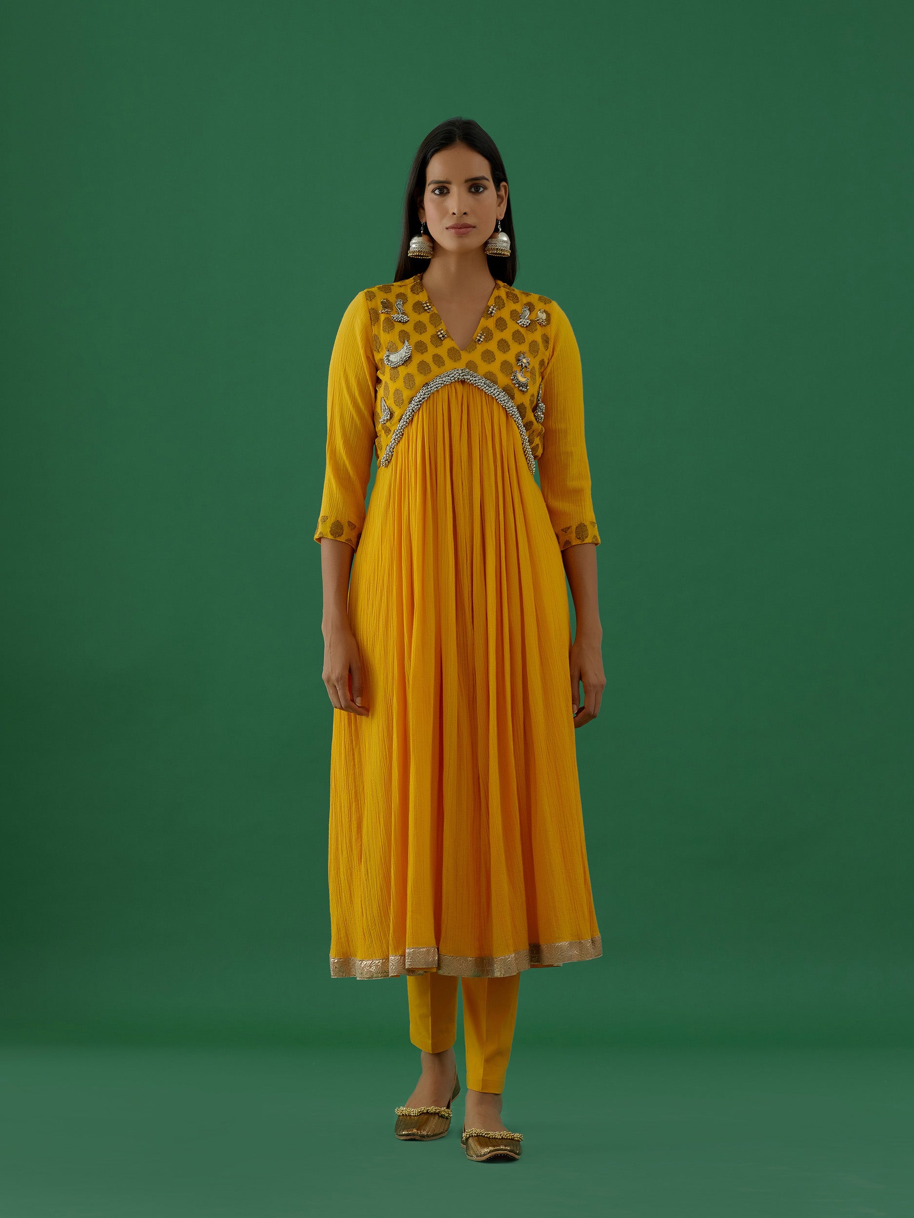 Aashvi - Yellow kurta Set - 5elements