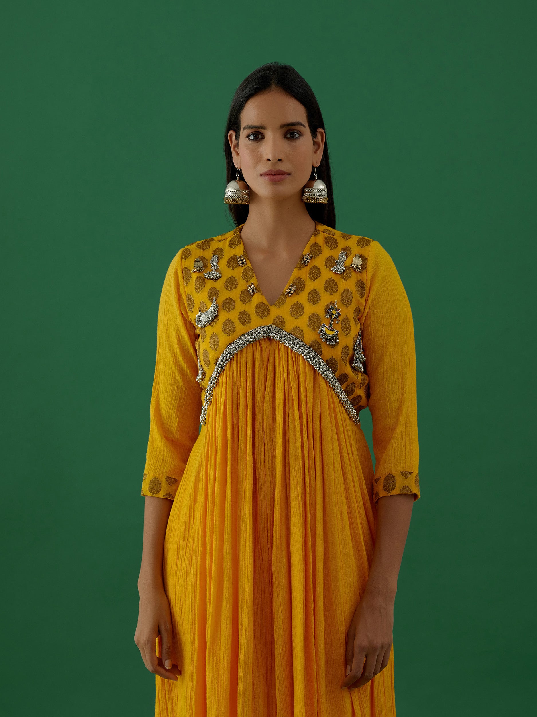 Aashvi - Yellow kurta Set - 5elements