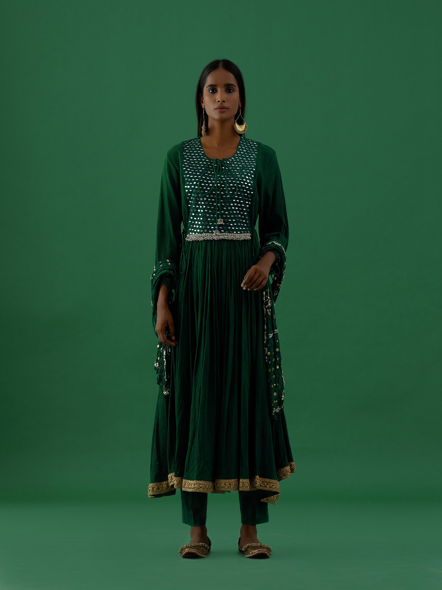 Kalindi - Green kurta Set - 5elements